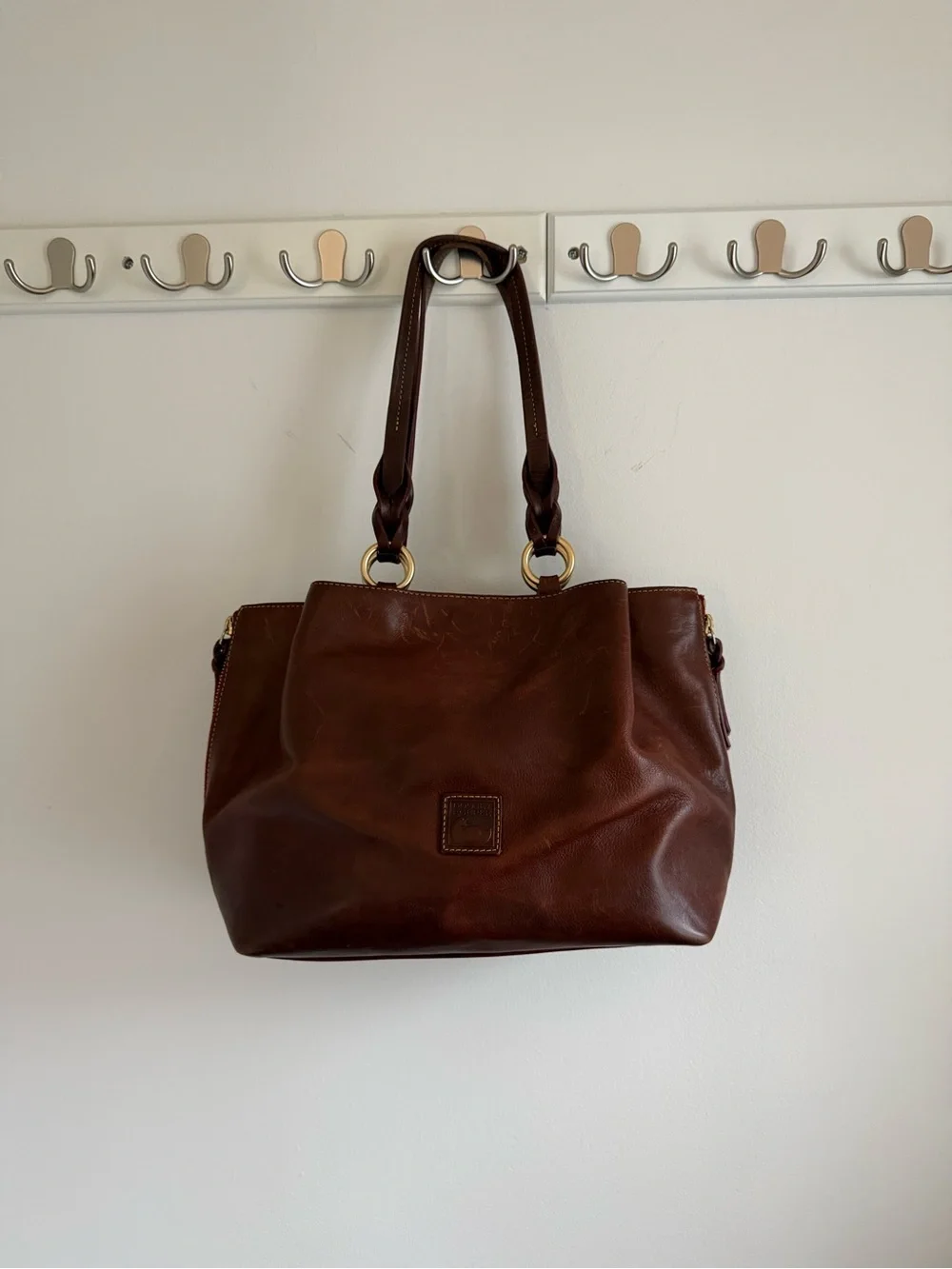 Dooney & Bourke Brown Florentine Large Zip Barlow
